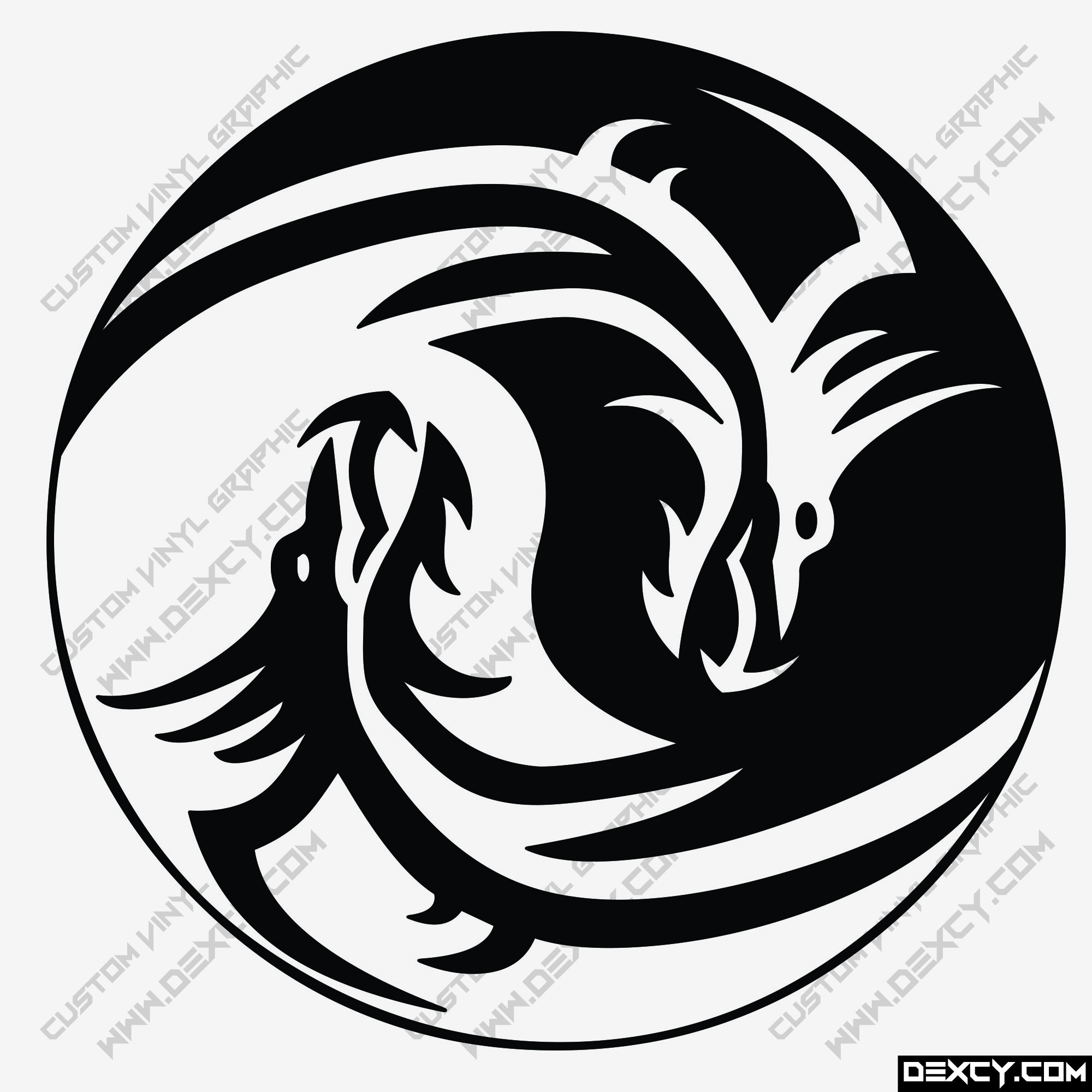 Details about   Dragon with Ying Yang Graphic Die Cut decal sticker Car Truck Boat Window 7" 