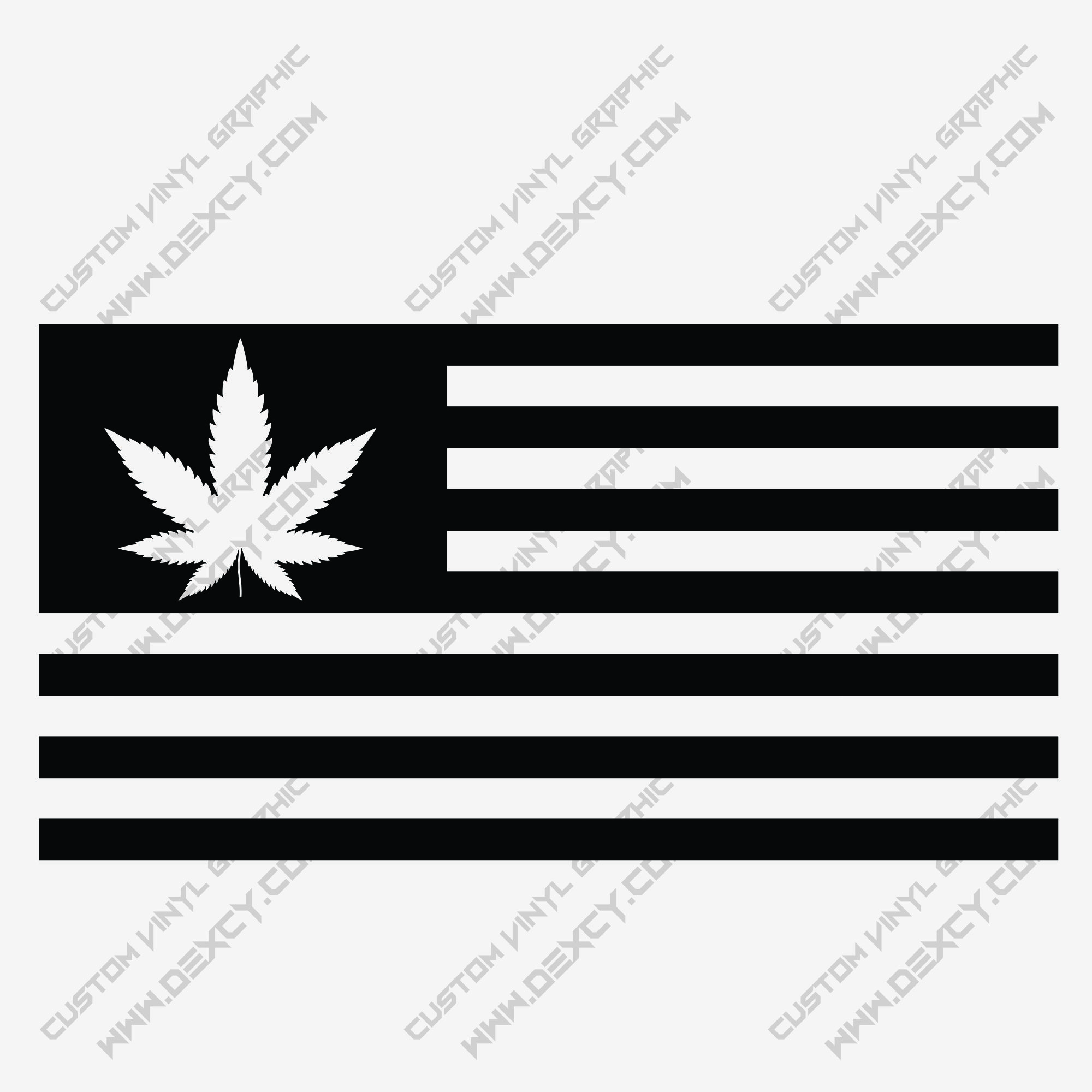 Marijuana Flag Vinyl Decal Weed Flag Decal Sticker Custom Vinyl Decal ...